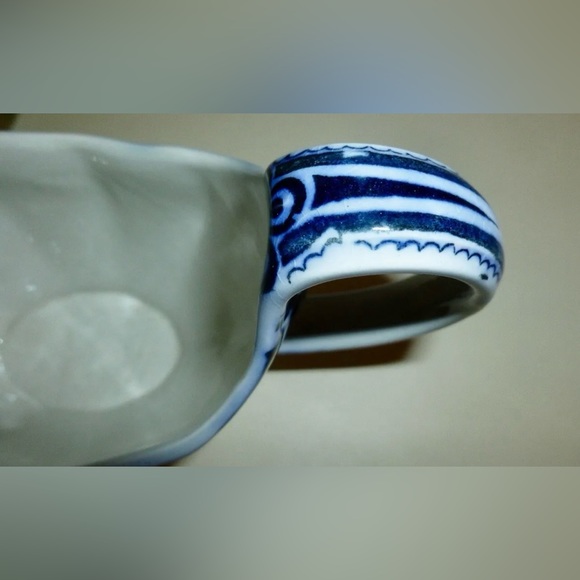 1800’s ANTIQUE flow cornflower BLUE WHITE FLORAL GRAVY BOAT FORD & SONS ENGLAND - Picture 4 of 8